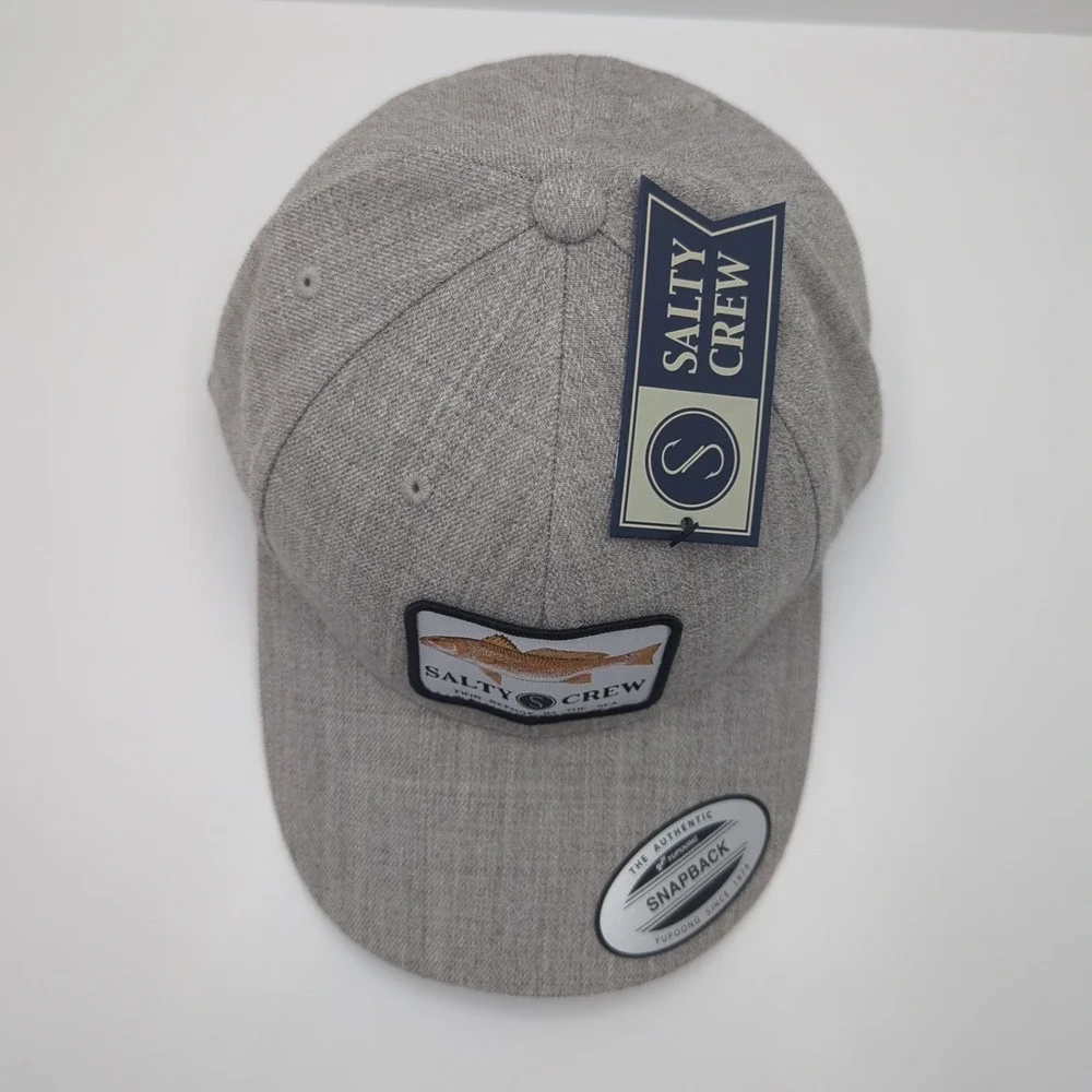 Salty‎ Crew Redfish Snapback Hat Grey Yupoong Classics Fishing Cap New